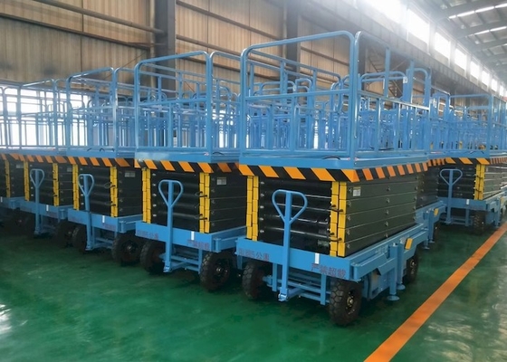 Bệ nâng thủy lực di động 14m 450kg với van cân bằng báo động mức