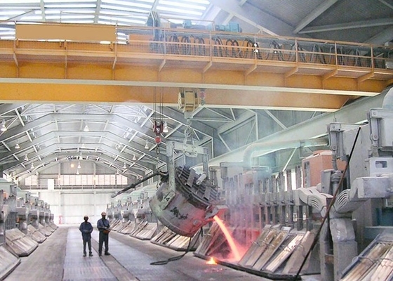 Kiểm soát tần số ODM 30-70m / phút Cầu trục nhà máy thép Đôi dầm
