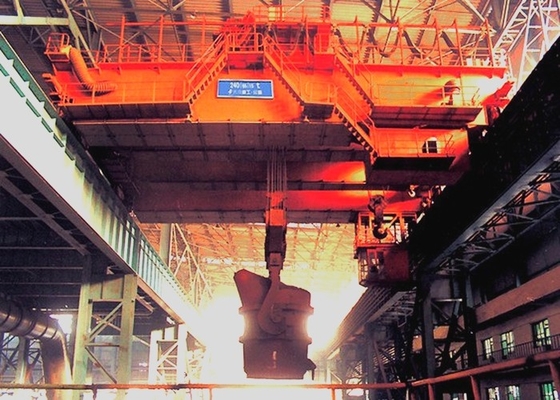QDY Nhà máy thép Luyện kim Cần cẩu trên cao 320t Móc kép Xử lý Cần cẩu