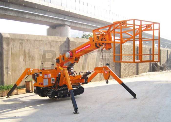 Chiều cao nâng 5,5m-17,8m Cần cẩu bánh xích Spider có thể gập lại cho công việc trên mái nhà